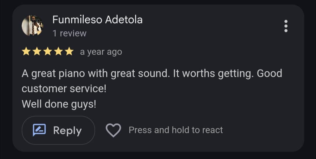 Pianobased Customer review 12