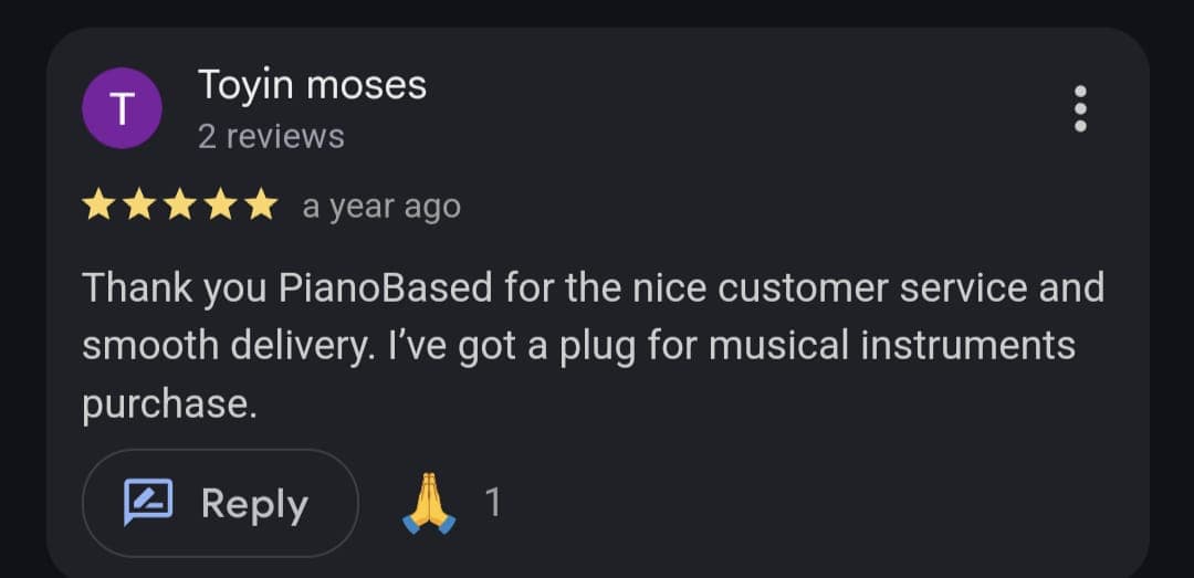 Pianobased Customer review 14