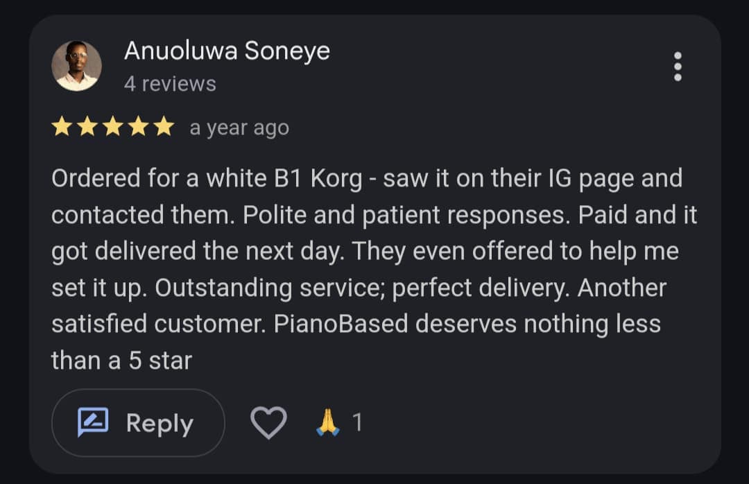 Pianobased Customer review 20