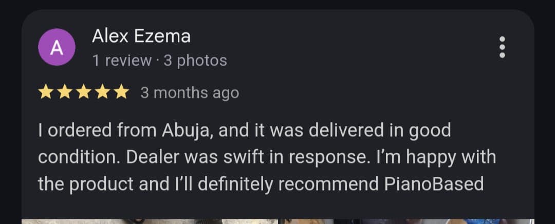 Pianobased Customer review 3